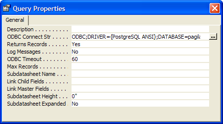 ms access sql pass-thru ODBC Connect Str