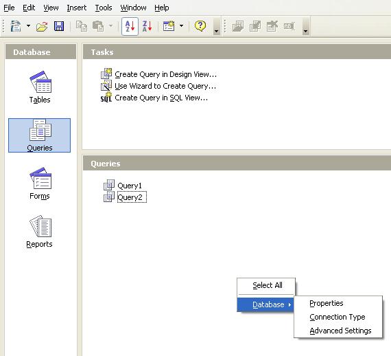 OOBase Query Tab